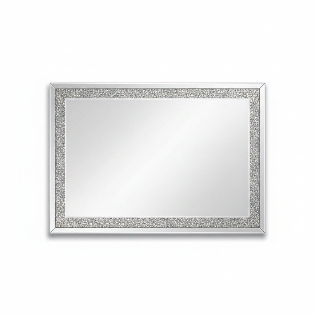 Extra large diamond crushed gem mirror