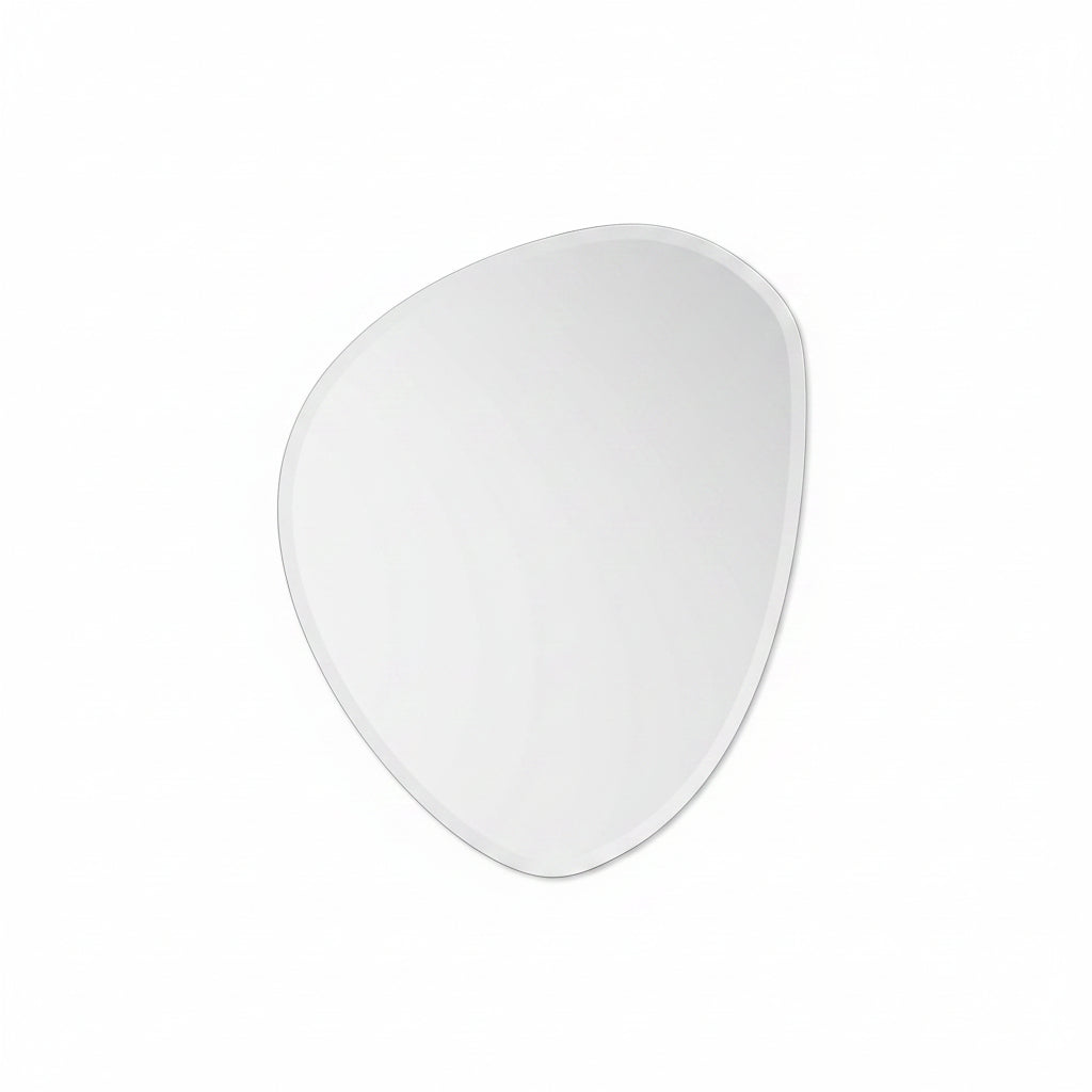Frameless asymmetric pebble mirror modern irregular wall mirror decor