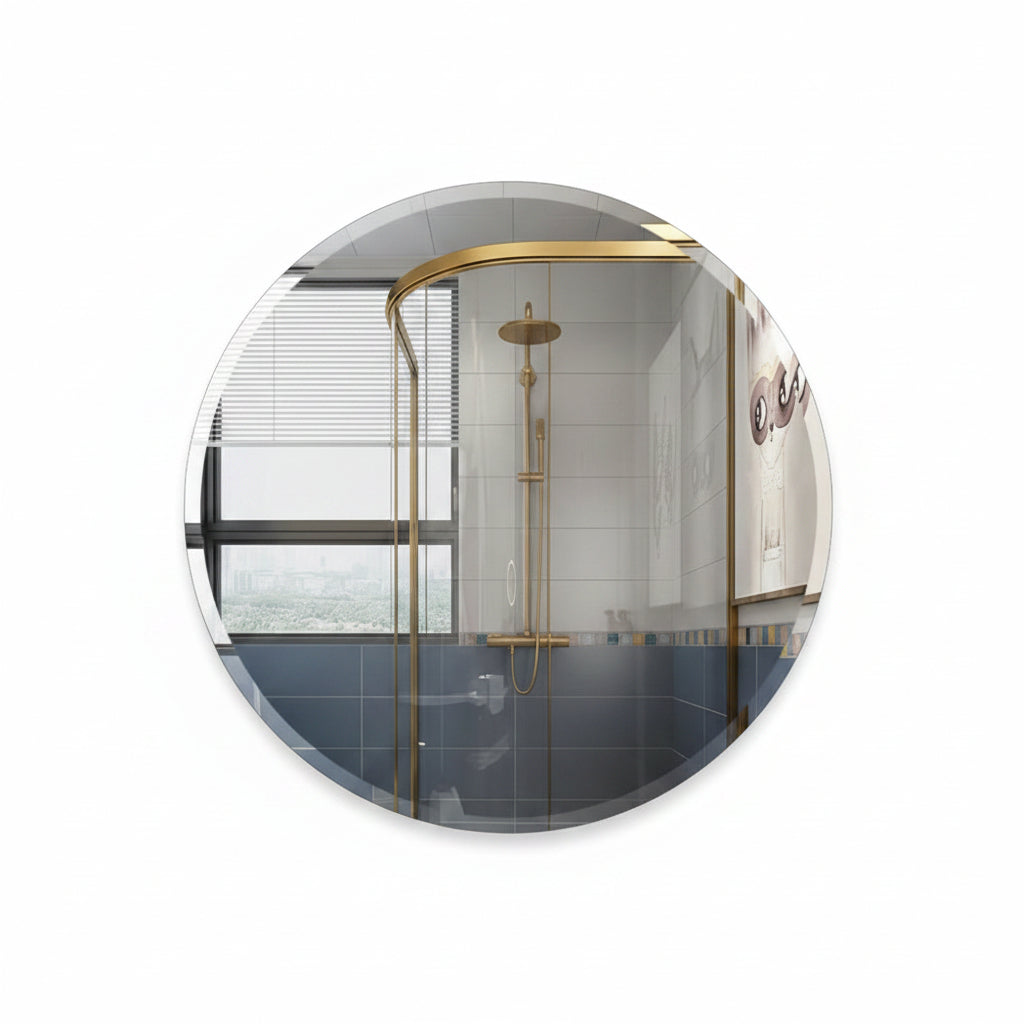 Frameless round wall mirror modern design