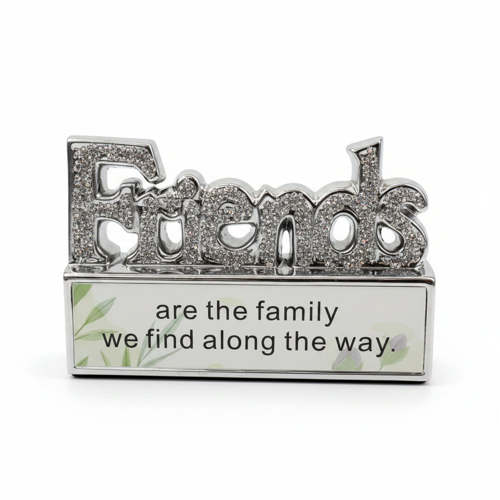Friends crystal ornament silver sparkle decor gift