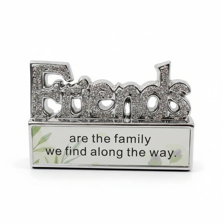 Friends crystal ornament silver sparkle decor gift