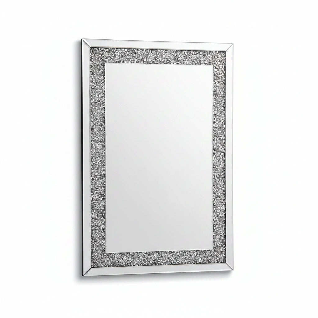 Full border crushed jewel wall mirror