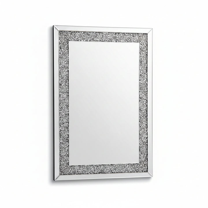 Full border crushed jewel wall mirror