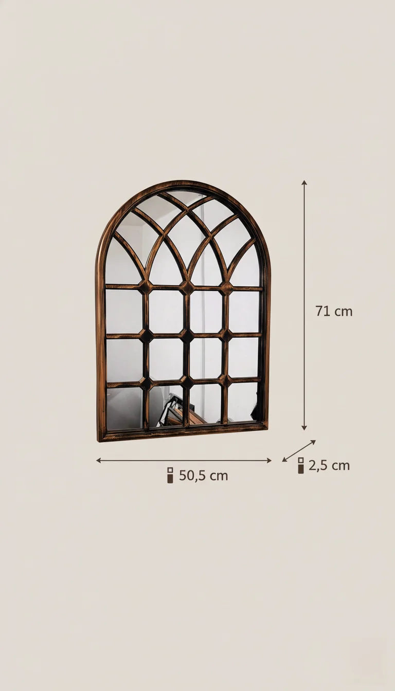 Rustic Arch Brushed Window Mirror – Sparkle Decors