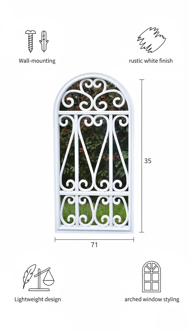 Elegant White Window Wall Mirror – Sparkle Decors