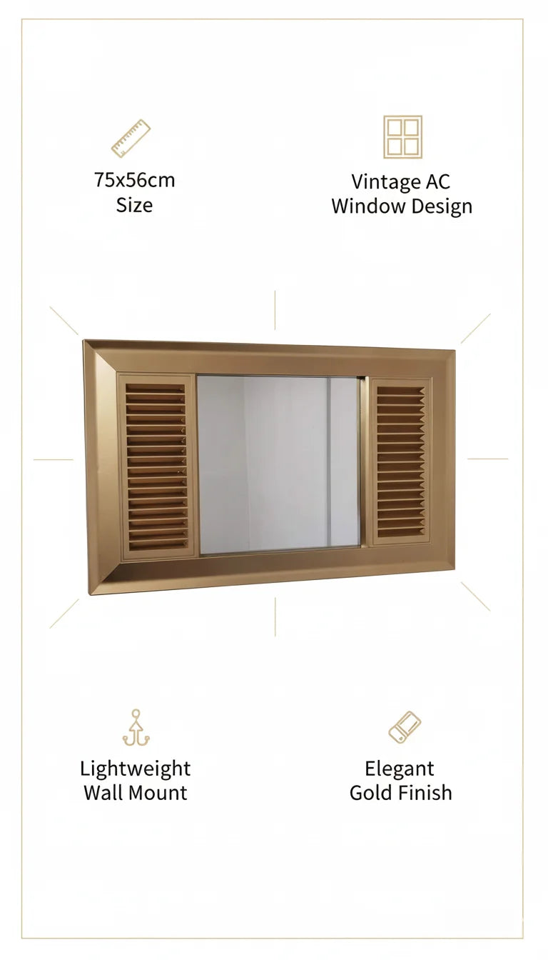 Vintage Gold AC Window Wall Mirror – Sparkle Decors