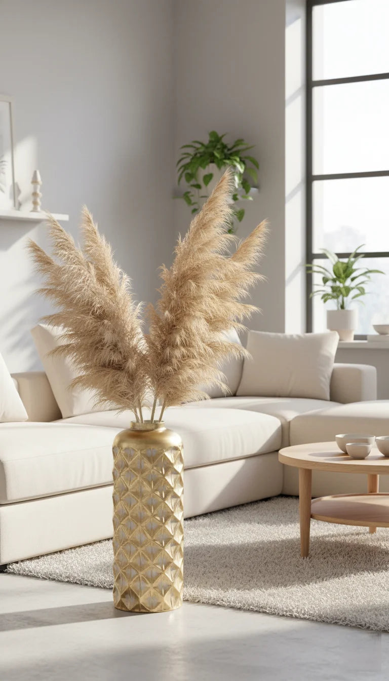 Elegant Tall Metal Floor Vase for Home Décor – Sparkle Decors