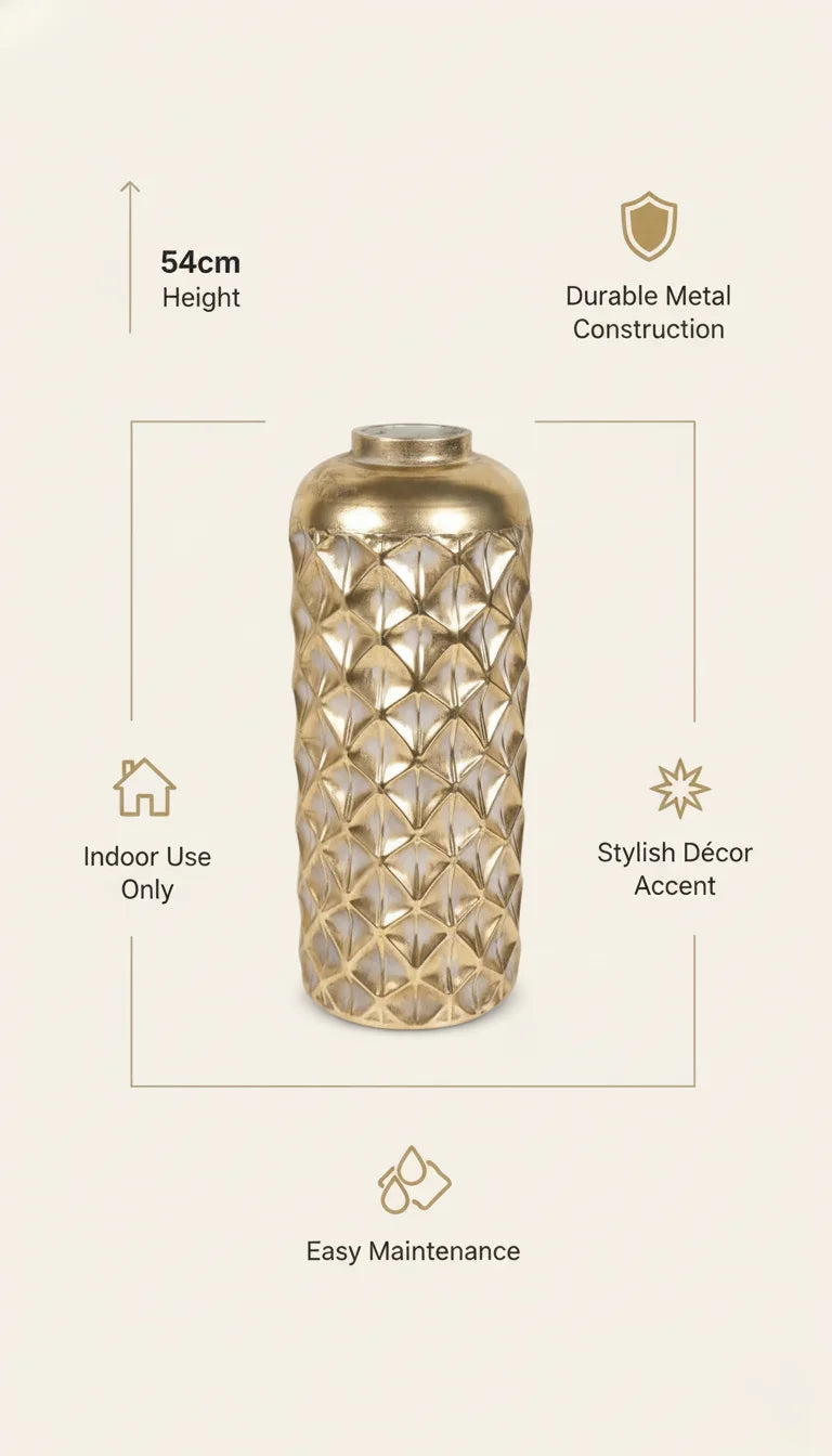 Elegant Tall Metal Floor Vase for Home Décor – Sparkle Decors