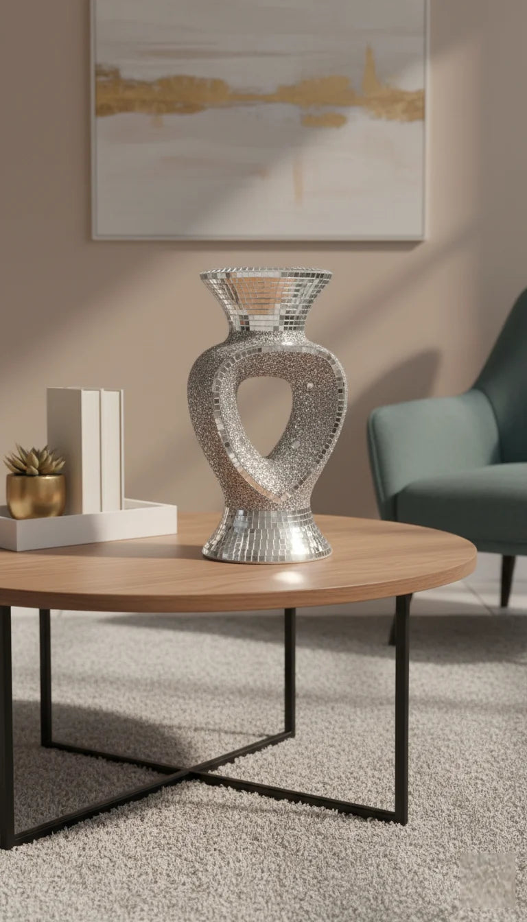 Sparkle Crushed Diamond Mirrored Vase - Sparkle Decors