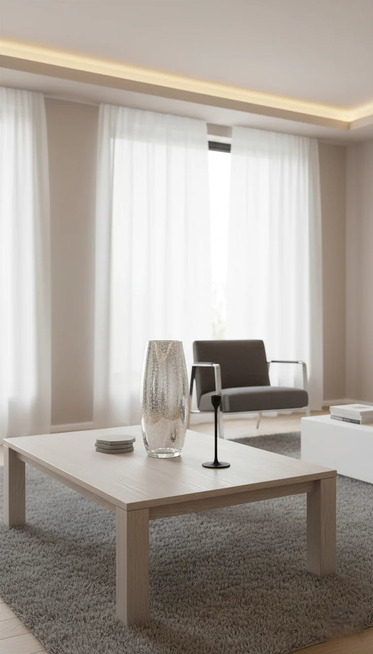 Elegant Silver Glass Vase - Sparkle Decors