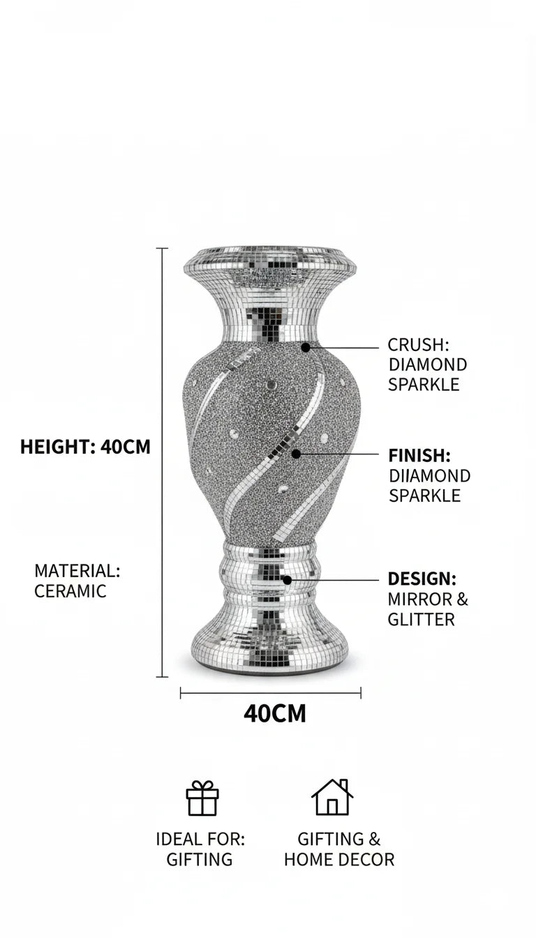 Elegant Sparkle Bling Diamond Vase Ornament – Sparkle Decors