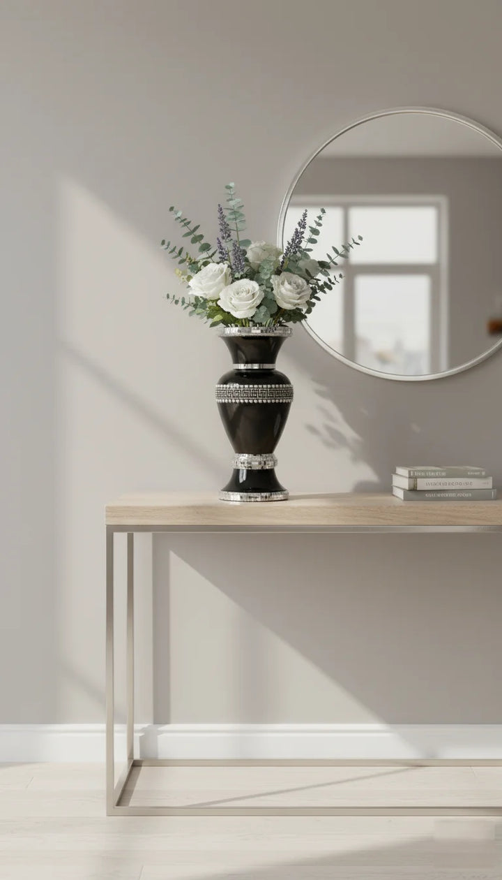 Crystal Mosaic Mirror Ceramic Vase Luxury – Sparkle Decors