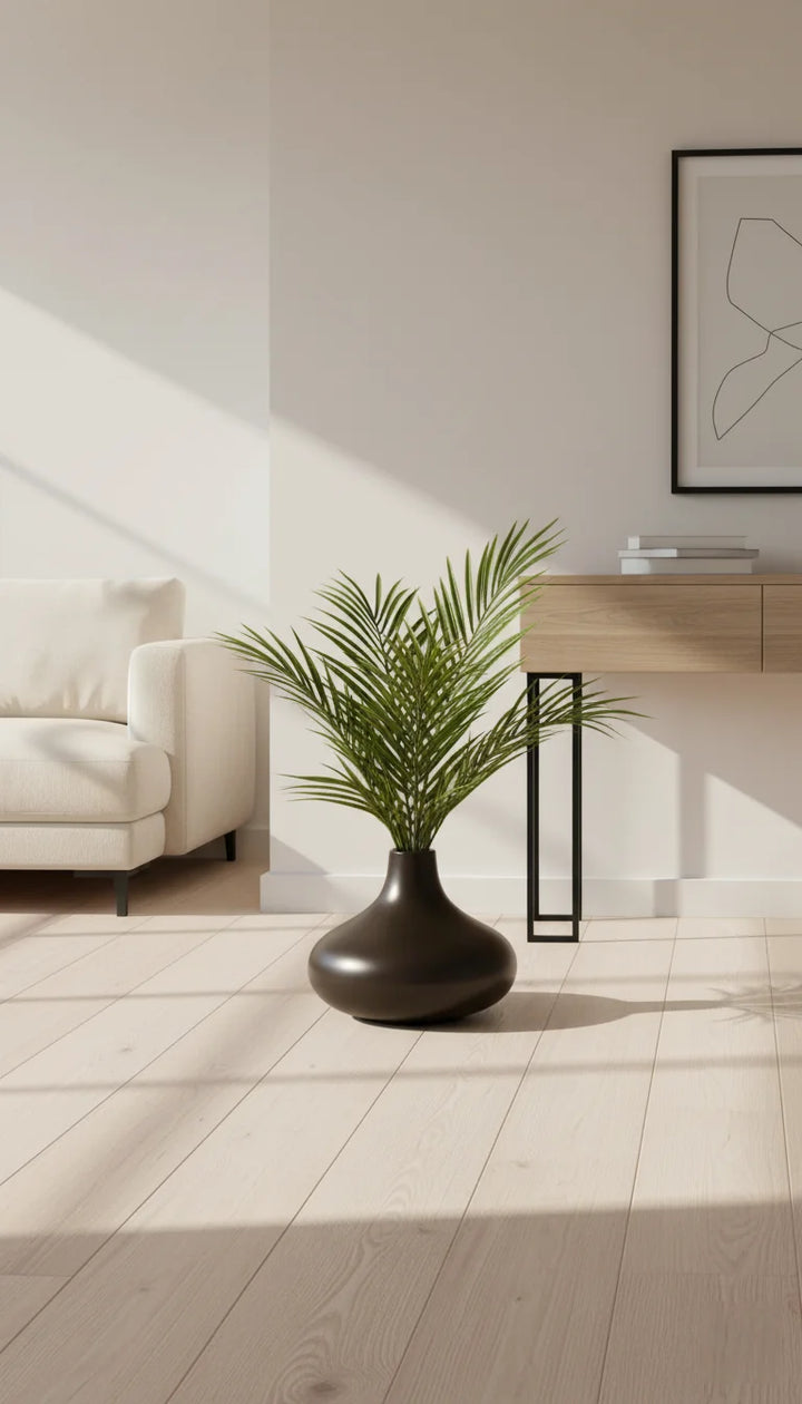 Modern Palm Leaf Black Ceramic Vase Decor – Sparkle Decors