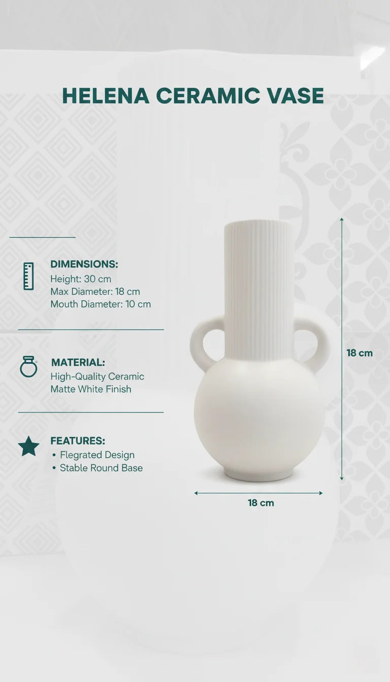 Helena Scandinavian Ceramic Vase for Modern Home Decor – Sparkle Decors