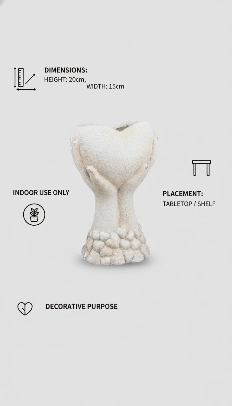 Hands Holding Heart Decorative Planter for Home | Sparkle Decors