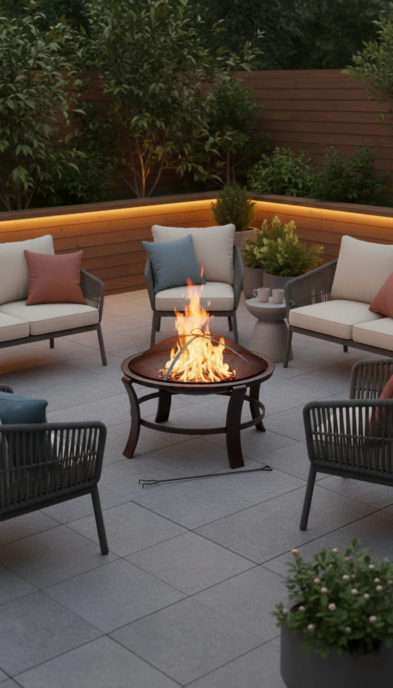 Tuscany Bronze Fire Basket with Spark Guard & Poker - Sparkle Decors