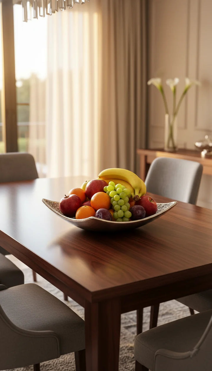 Luxury Crushed Diamond Ceramic Fruit Bowl Sparkle Decors