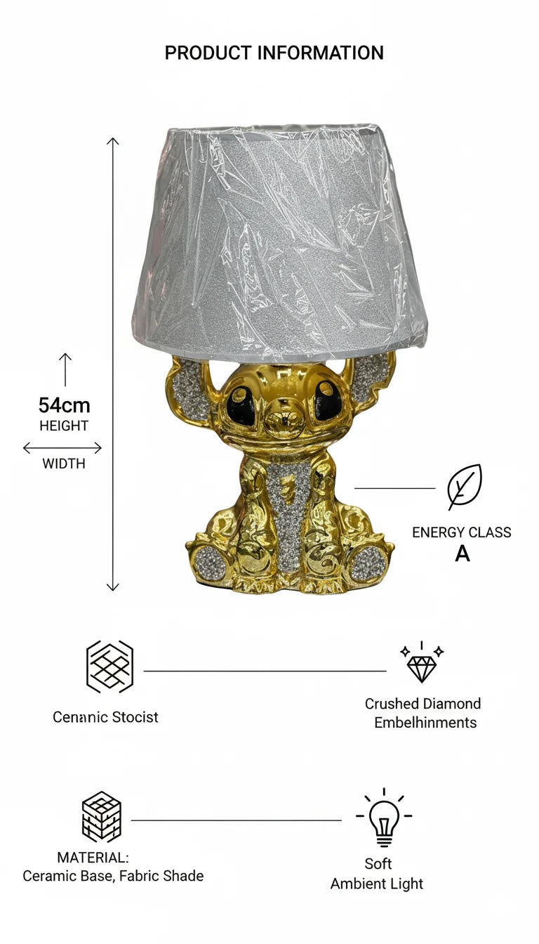 Bling Crushed Diamond Table Lamp with Silver Shade – Sparkle Decors