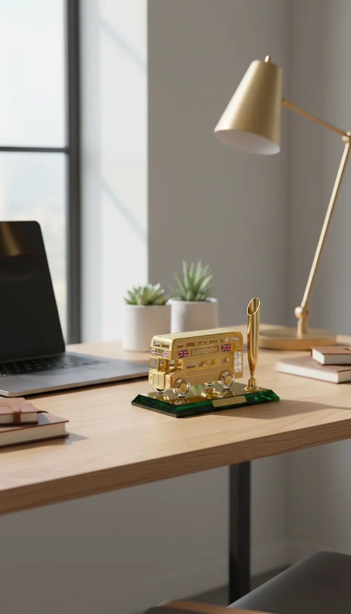 Luxury Gold London Bus Crystal Pen Holder – Sparkle Decors