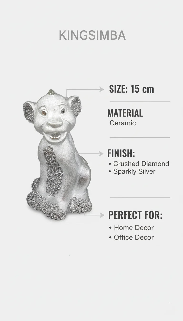 Bling Silver Kingsimba Ceramic Shelf Ornament – Sparkle Decors