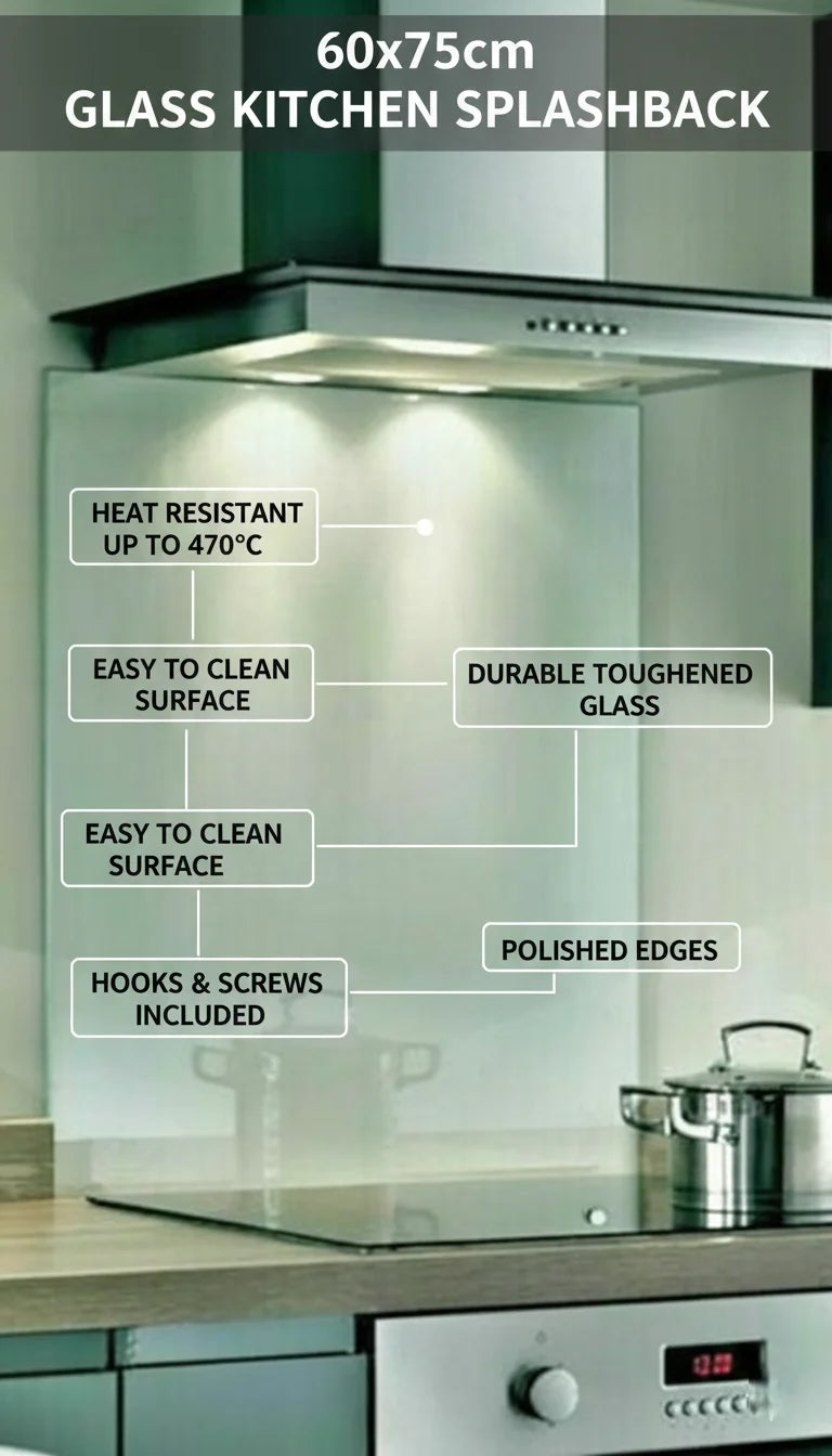 Clear Heat Resistant Glass Splashback for Kitchen – Sparkle Decors