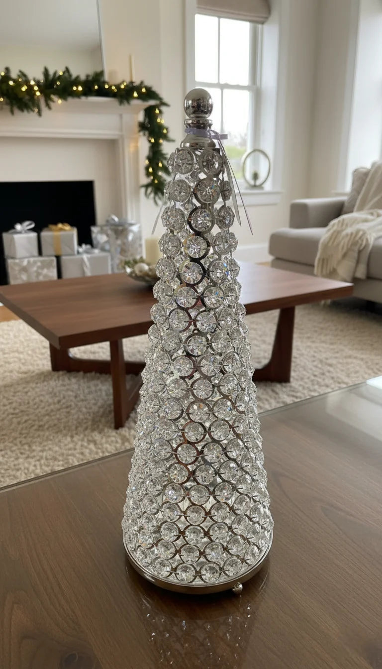 Elegant Crystal Silver Tree Tabletop Decor – Sparkle Decors