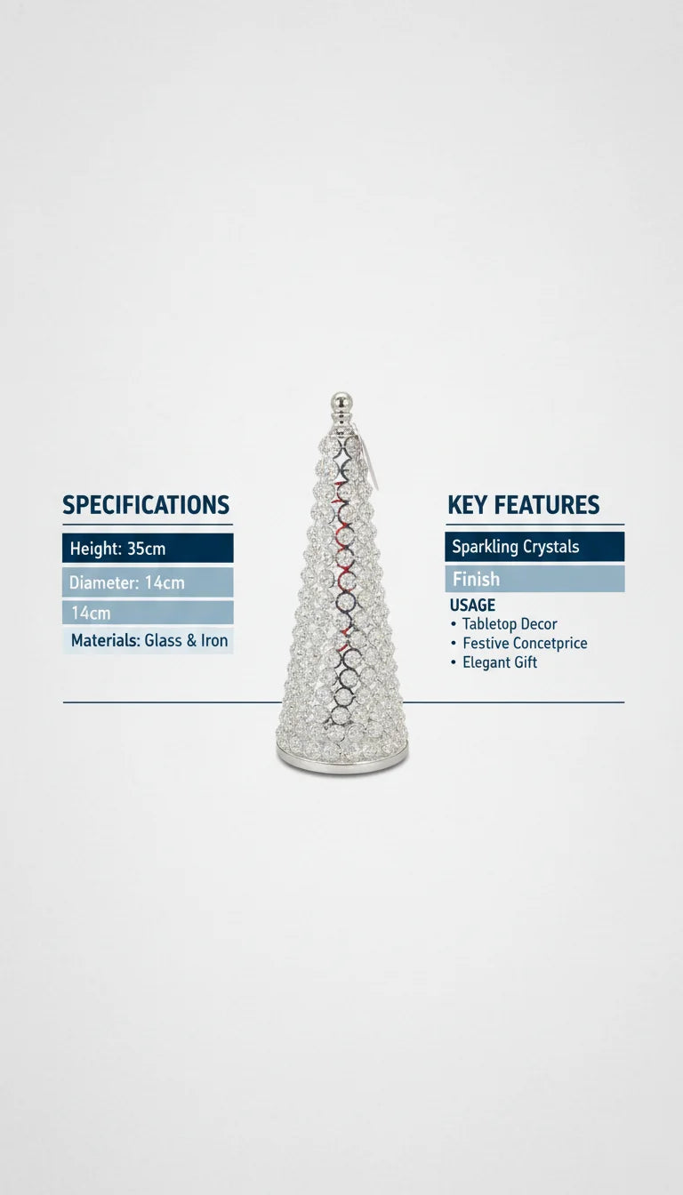 Elegant Crystal Silver Tree Tabletop Decor – Sparkle Decors