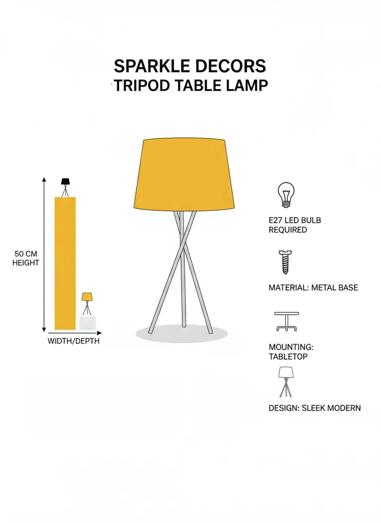 Modern Tripod Table Lamp for Home & Office Decor – Sparkle Decors