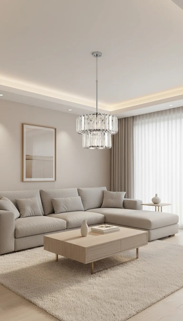 Nouveau Two Tier Clear Pendant Ceiling Light Sparkle decors