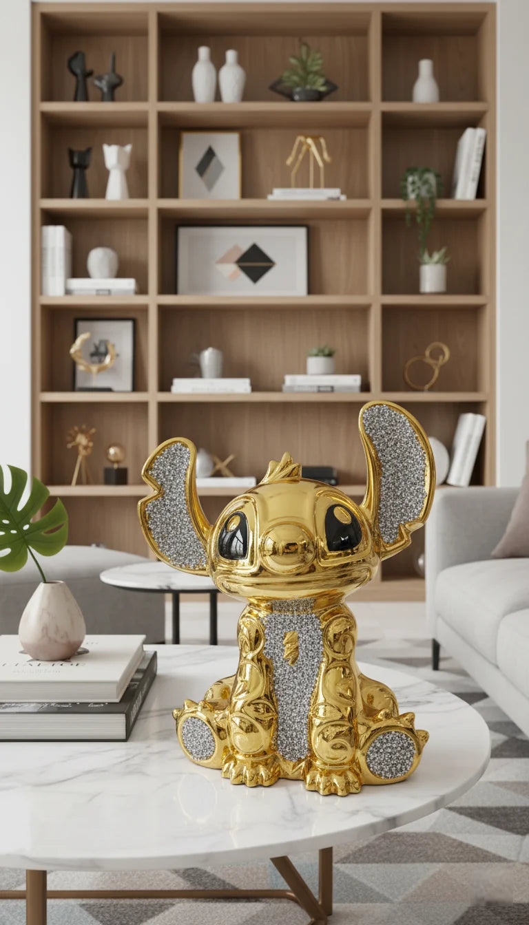 Bling Crushed Diamond Ceramic Sparkly Shelf Ornament Gold – Sparkle Decors