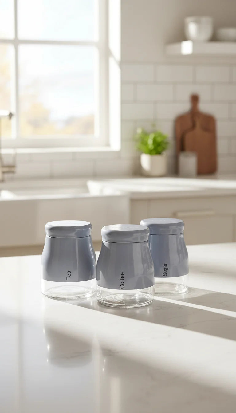 Vintage Pastel Tea Coffee Sugar Canister Set of 3 – Sparkle Decors