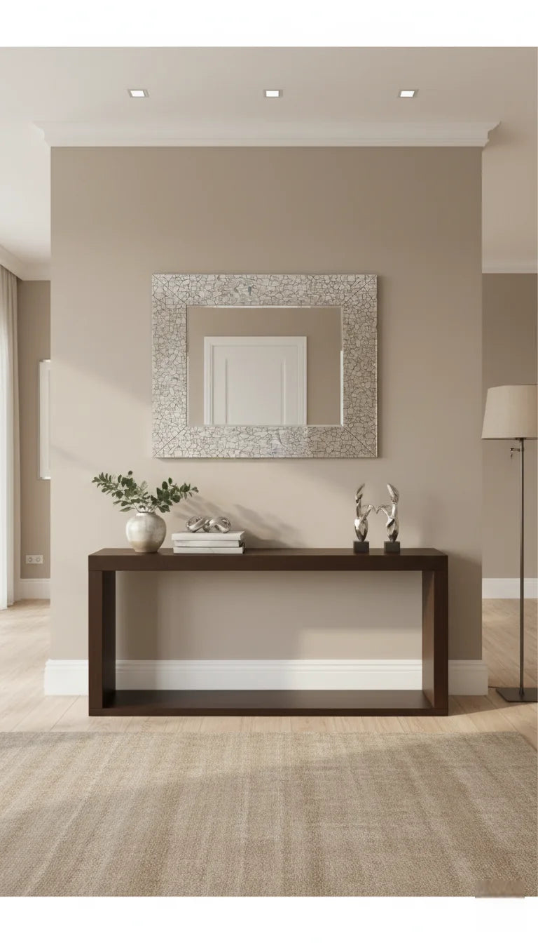 Crackle Mosaic Silver Wall Mirror with Bevelled Frame 90×60 cm – Sparkle Decors