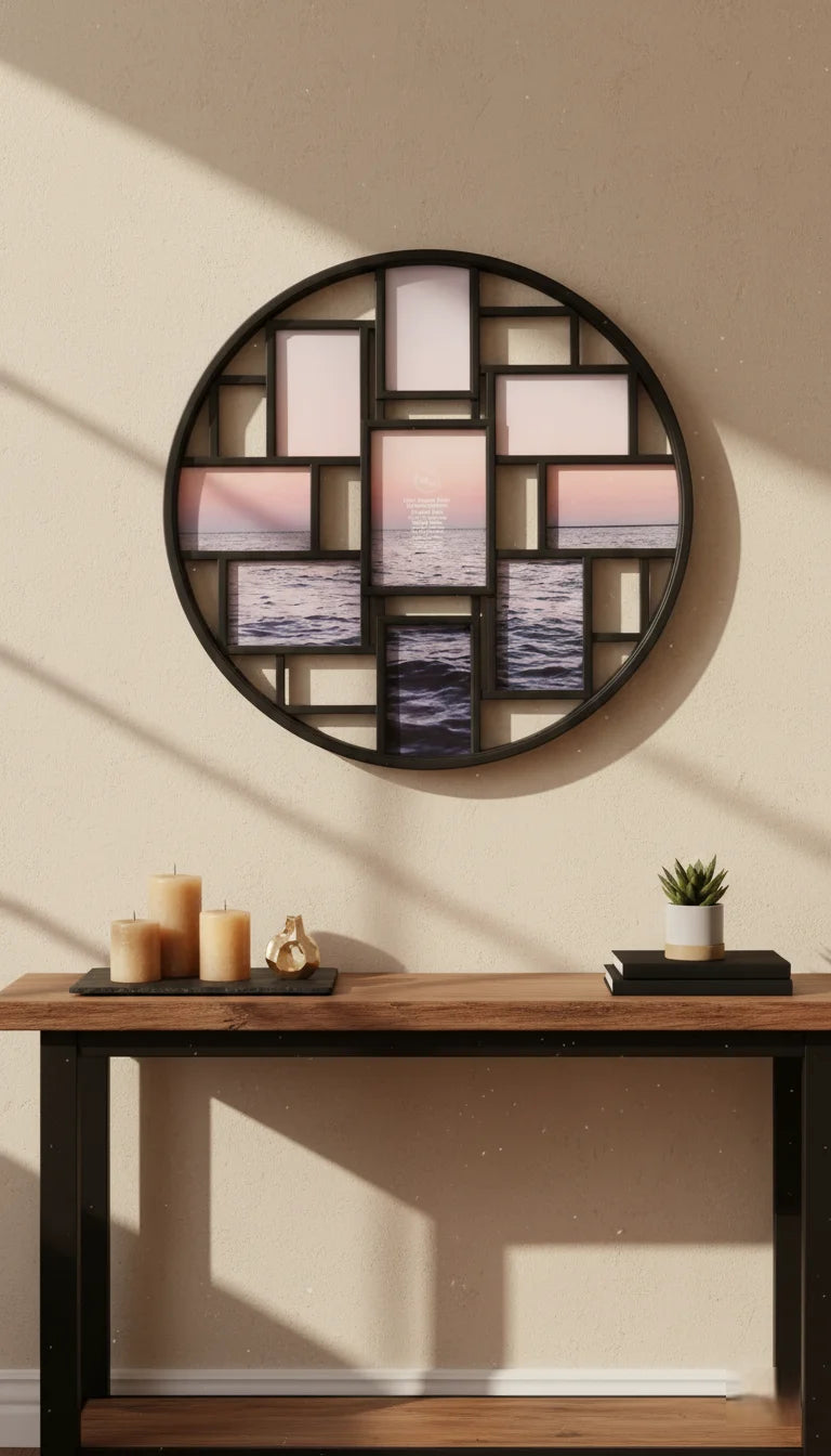 Round 9-Photo Collage Frame Wall Décor Display | Sparkle Decor