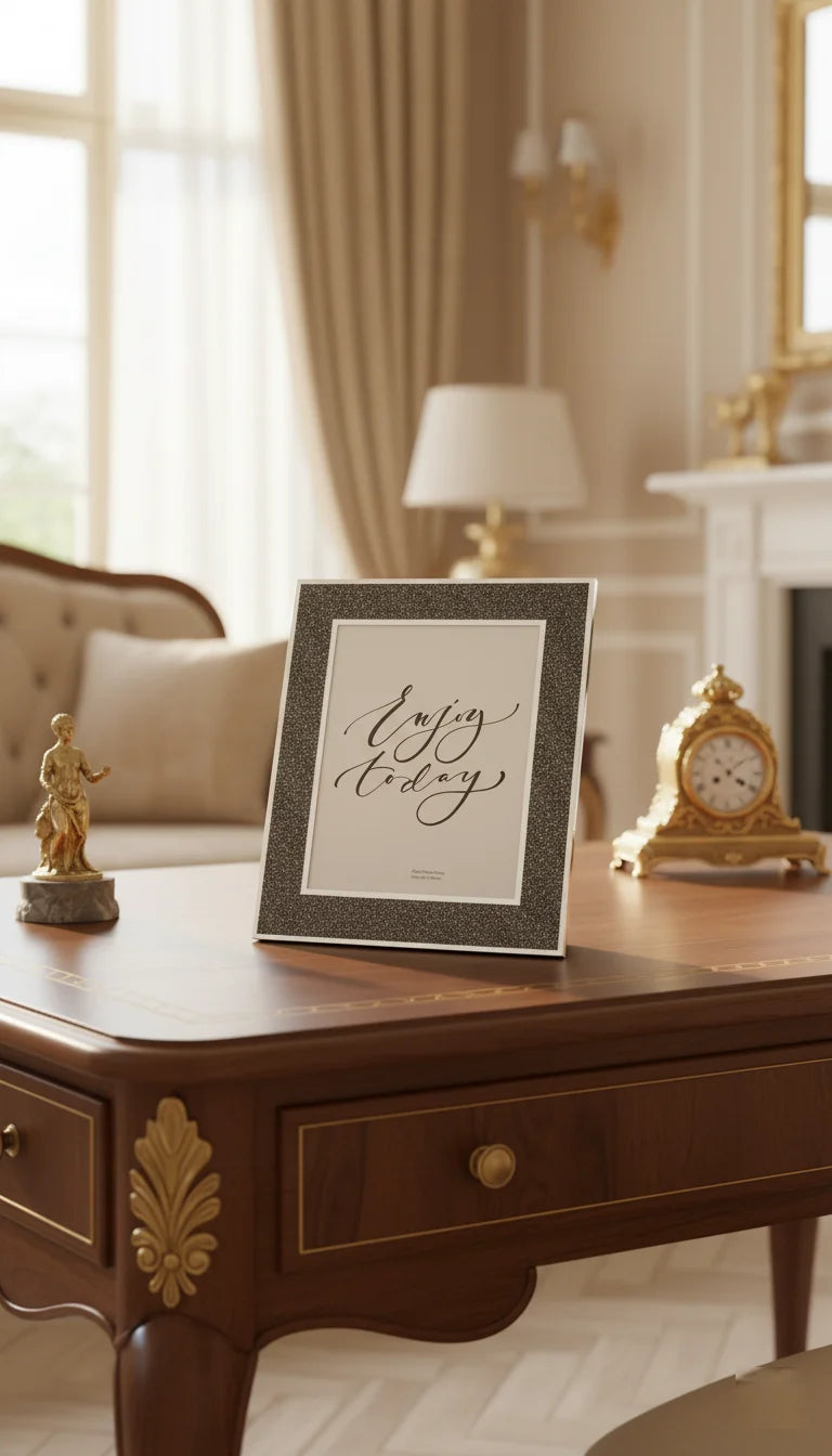 Black Glitter Glass Photo Frame 8x10 Inch Modern Décor | Sparkle Decor