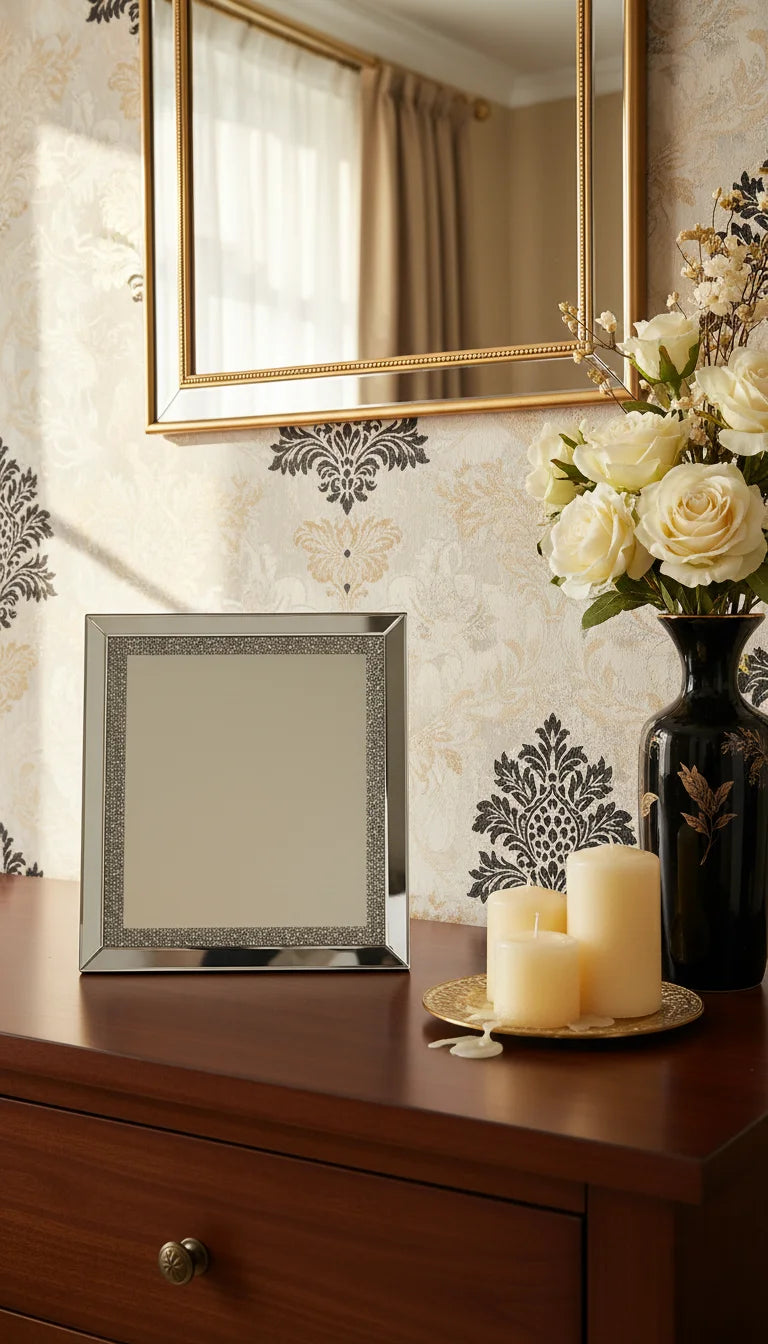 Crushed Diamante Mirror Glass Photo Frame | Sparkle Decor
