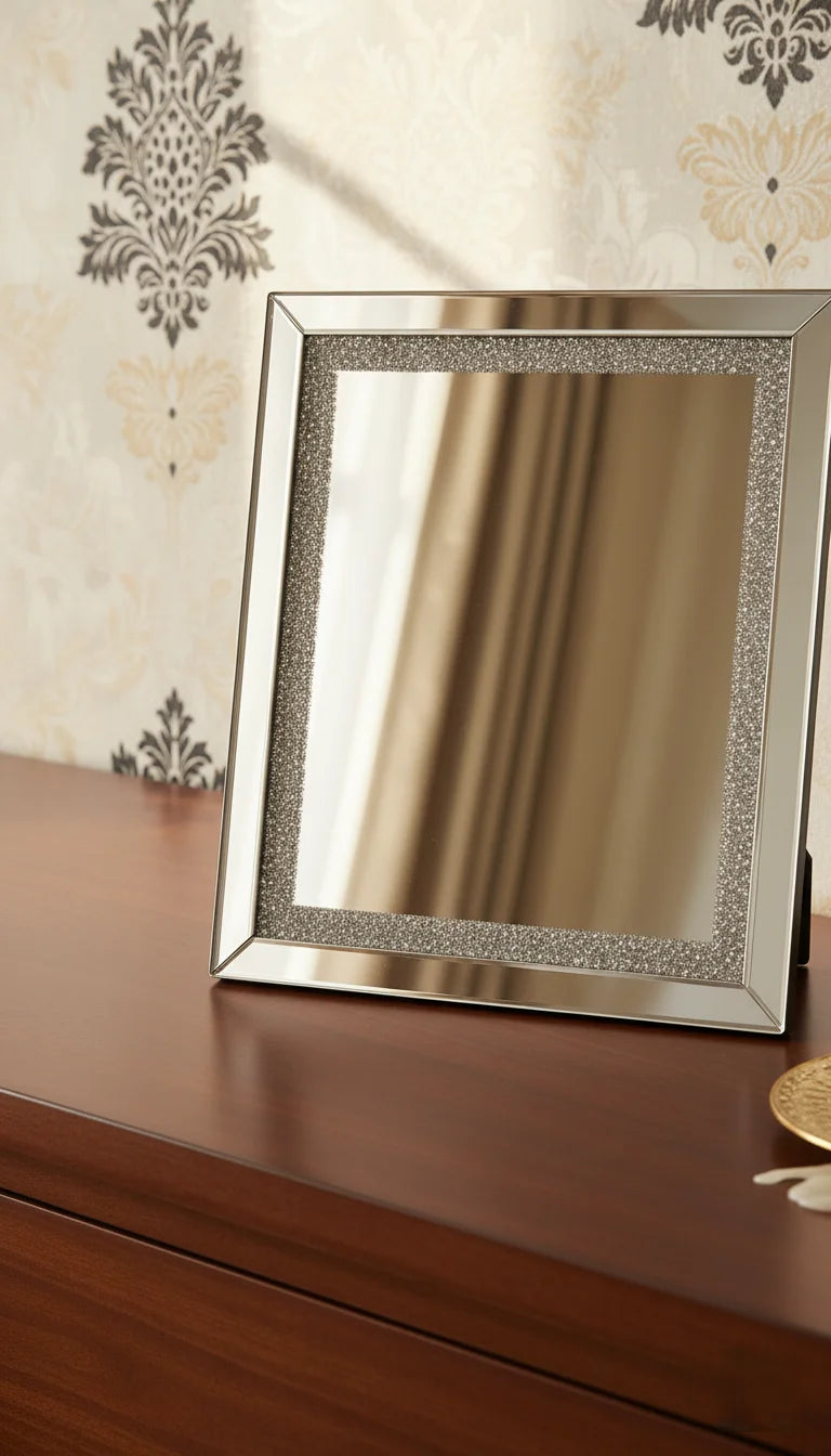 Crushed Diamante Mirror Glass Photo Frame | Sparkle Decor
