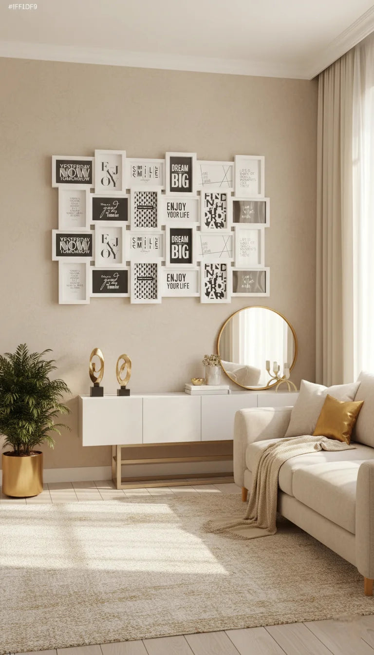 24-Photo Zig Zag Wall Frame White Collage | Sparkle Decor