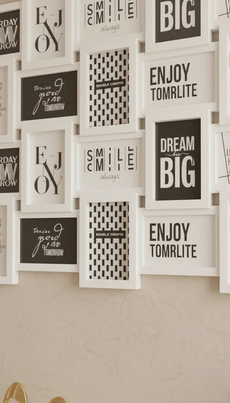 24-Photo Zig Zag Wall Frame White Collage | Sparkle Decor