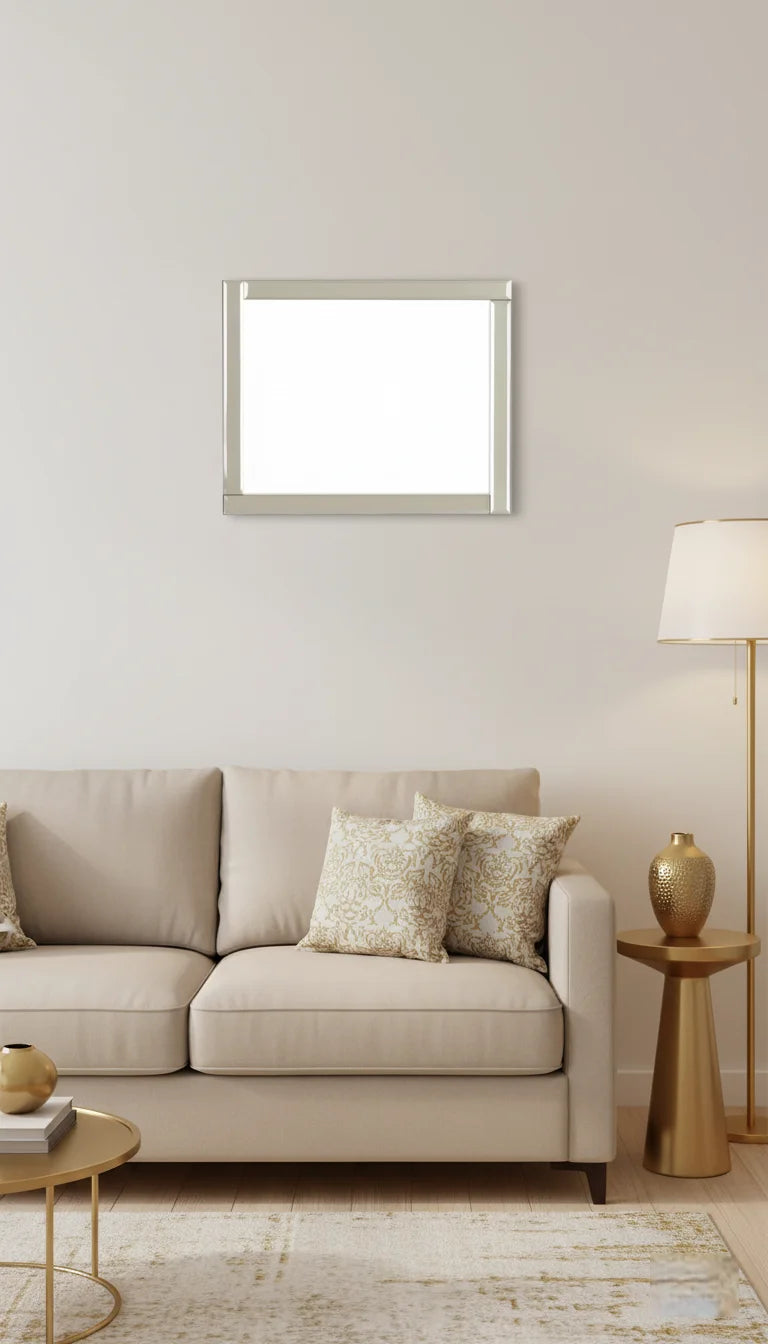 Luxury Silver Mirrored A4 Wall Photo Frame | Sparkle Decor