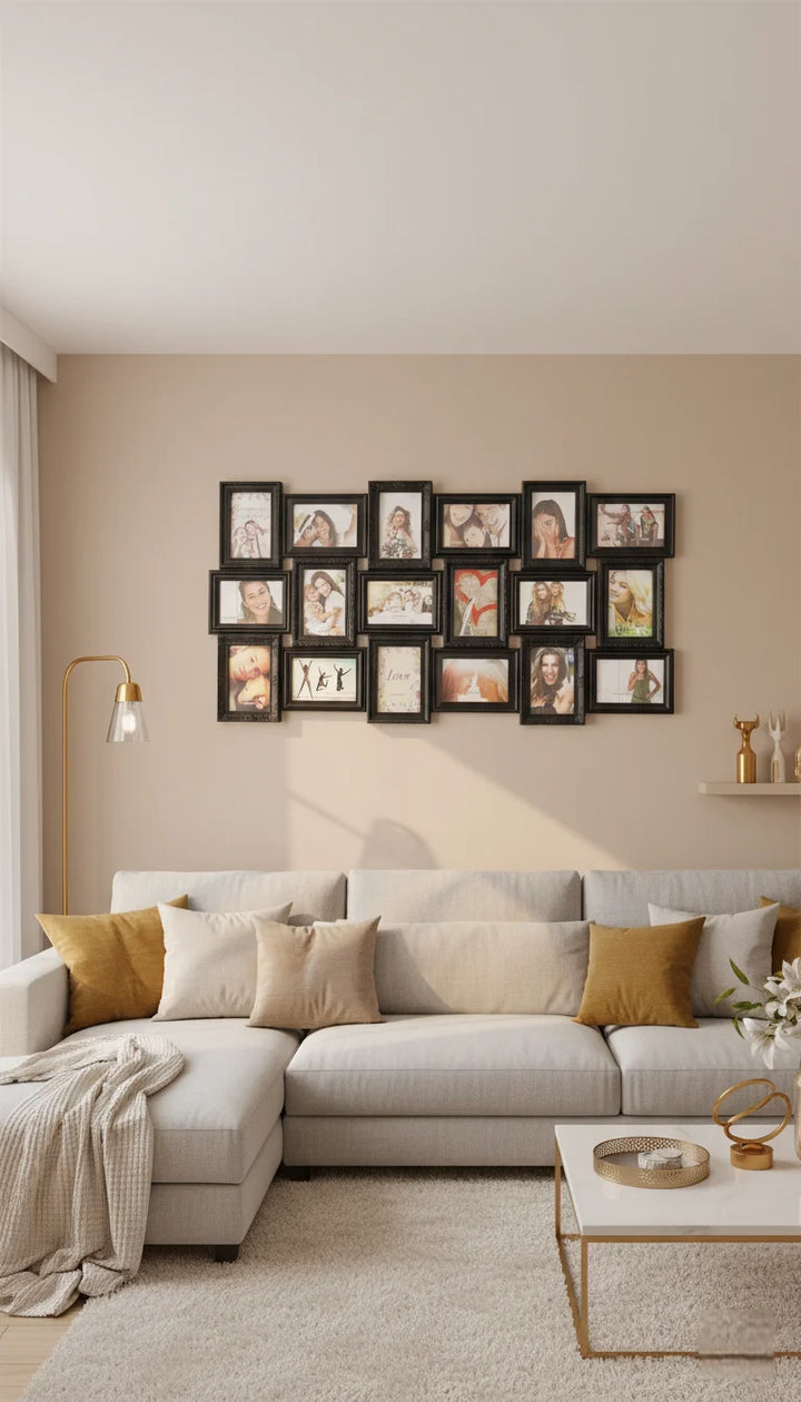 Extra Large 18 Photo Multi Wall Frame Black | Sparkle Decor