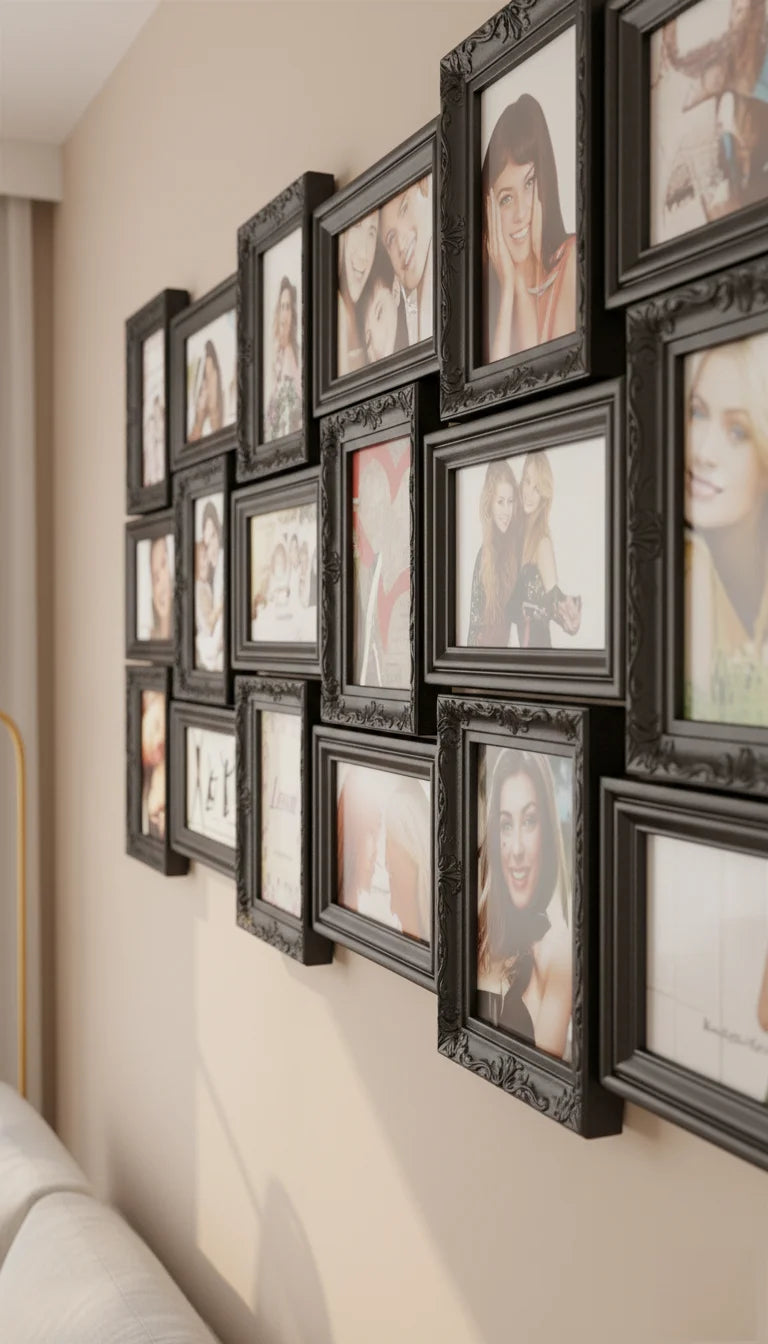 Extra Large 18 Photo Multi Wall Frame Black | Sparkle Decor