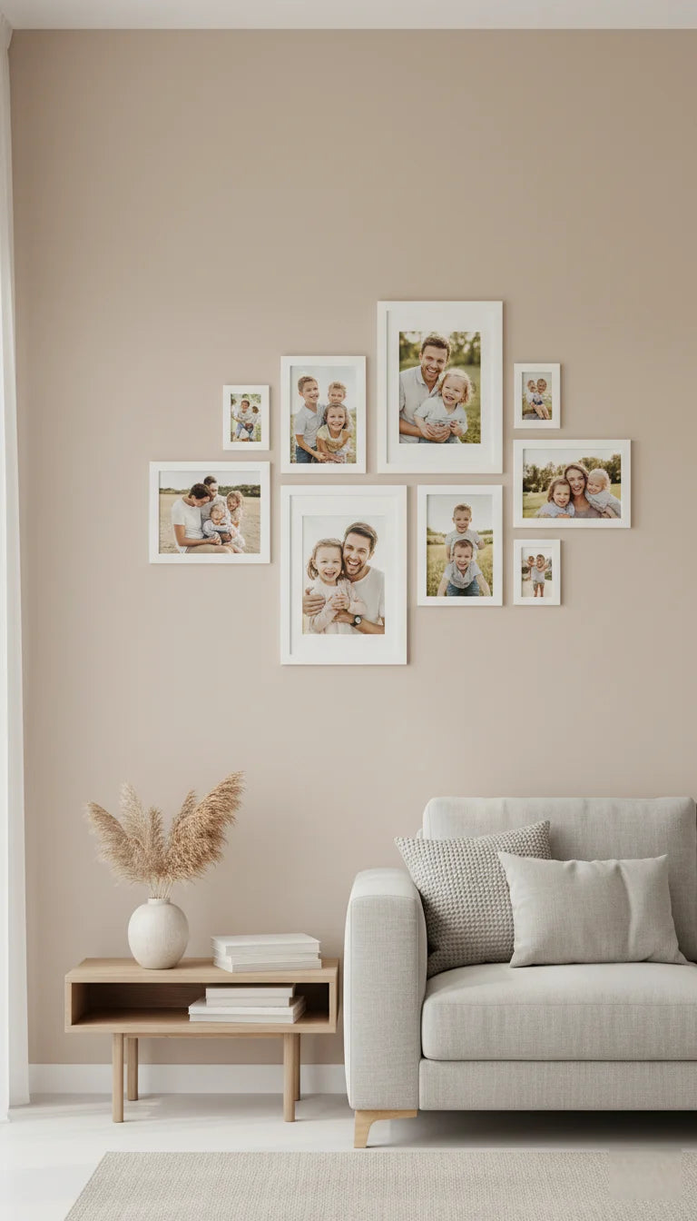 Set of 4 White Wooden 5x7 Photo Frames Modern Style | Sparkle Decor