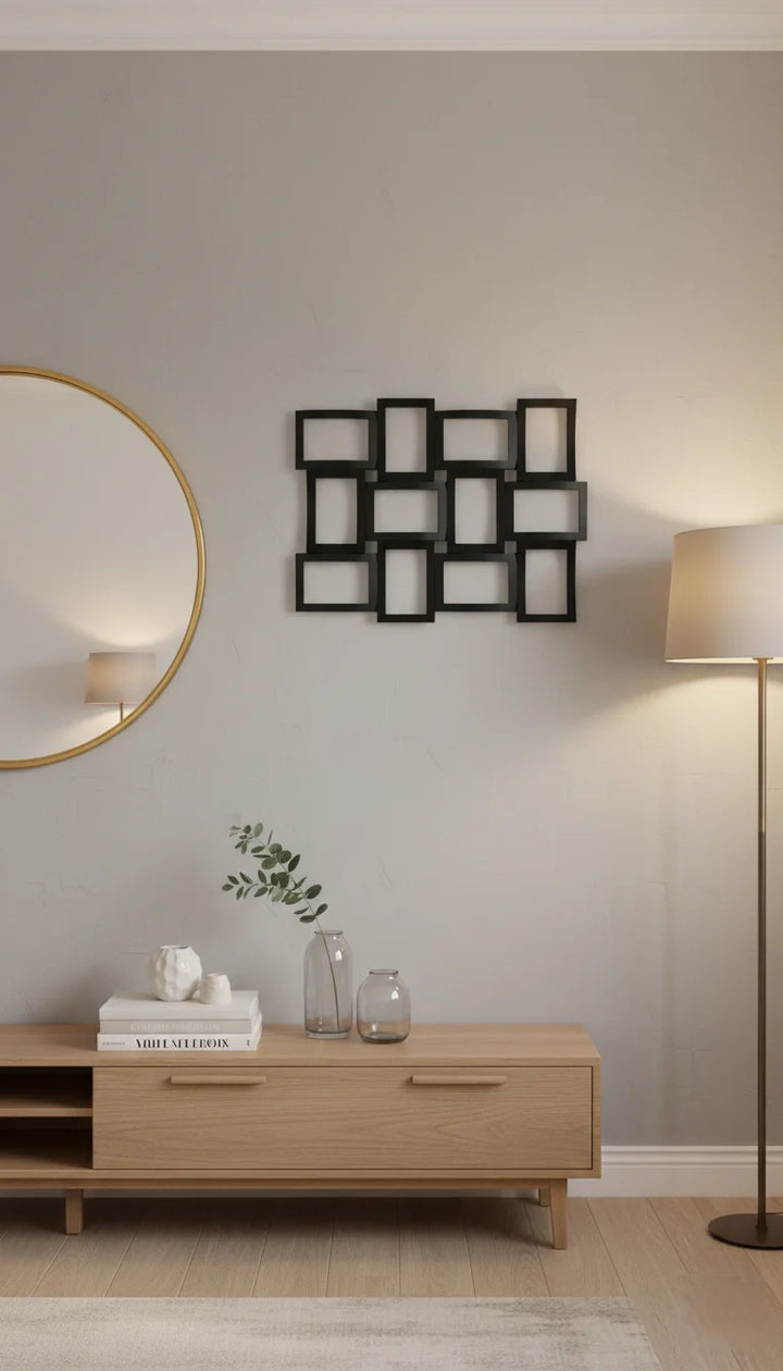 Black Multi-Aperture 12-Photo Collage Wall Frame | Sparkle Decors