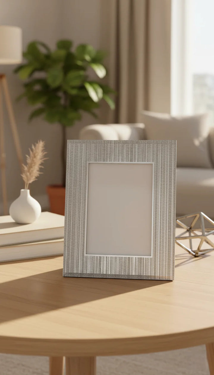 Silver Glitter Glass Photo Frame Sparkling Design | Sparkle Decor