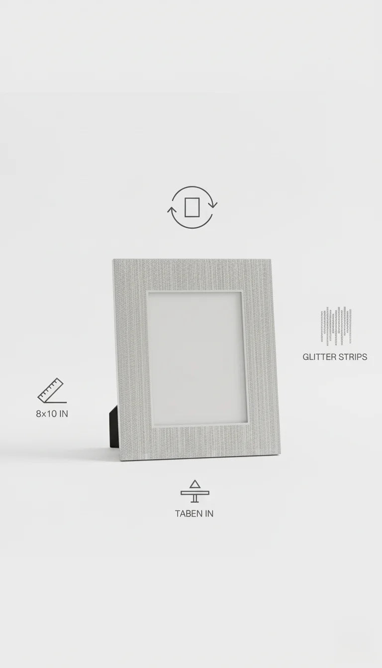 Silver Glitter Glass Photo Frame Sparkling Design | Sparkle Decor