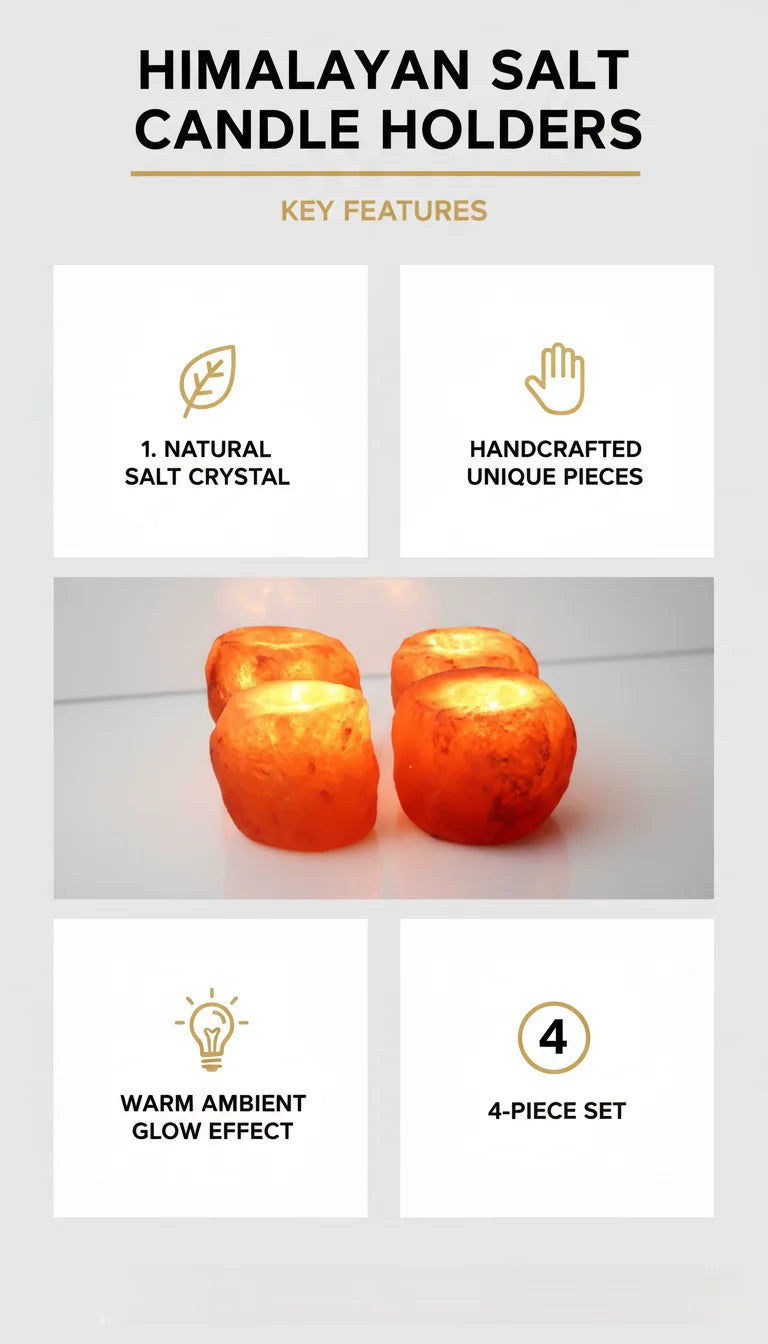 Himalayan Rock Salt Tea Light Holder Set of 4 | Sparkle Decors