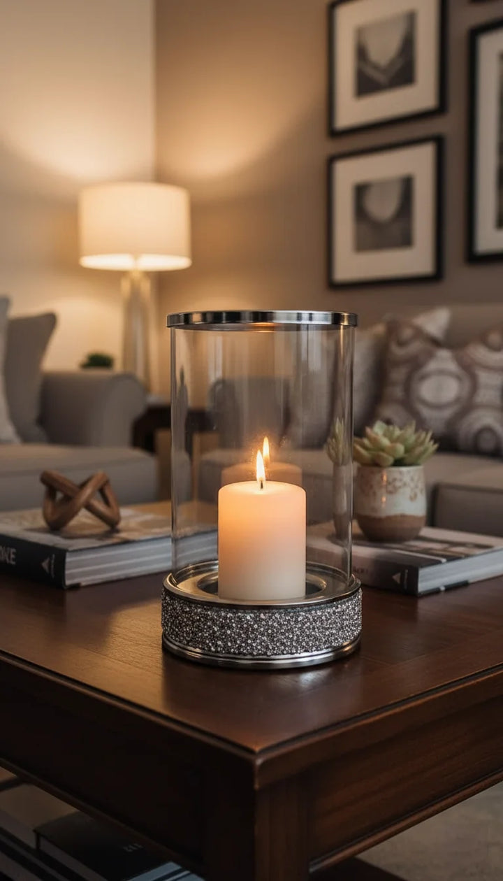 Crystal Diamante Hurricane Candle Holder | Sparkle Decors