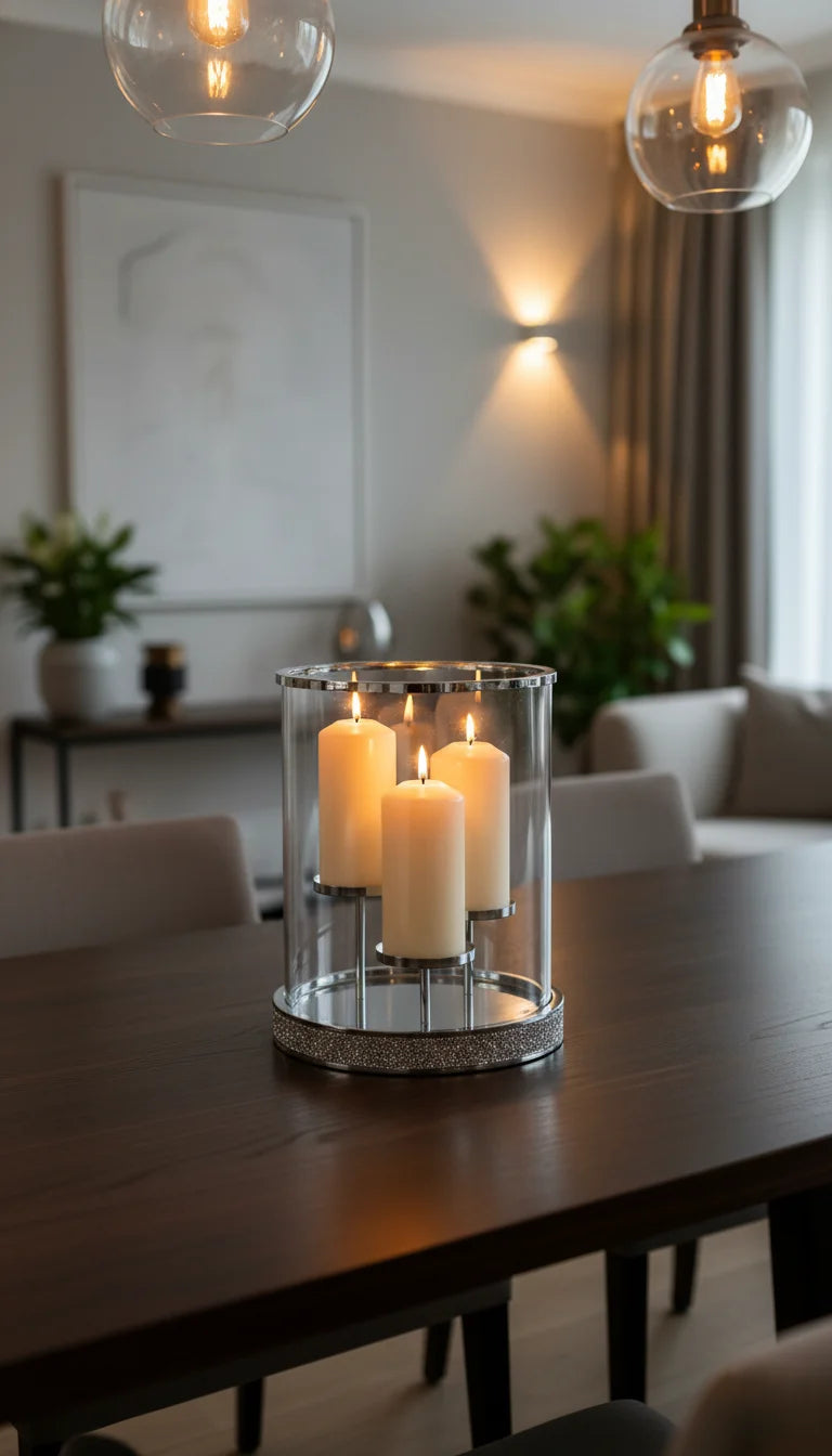 Elegant Harper Gem Triple Pillar Candle Holder | Sparkle Decors