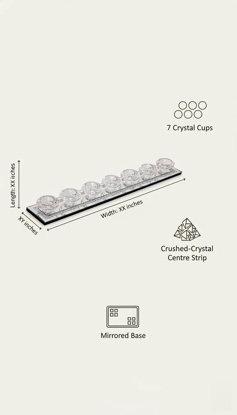 Crystal Tealight Holder Mirrored Sparkle Decor Tray | Sparkle Decors