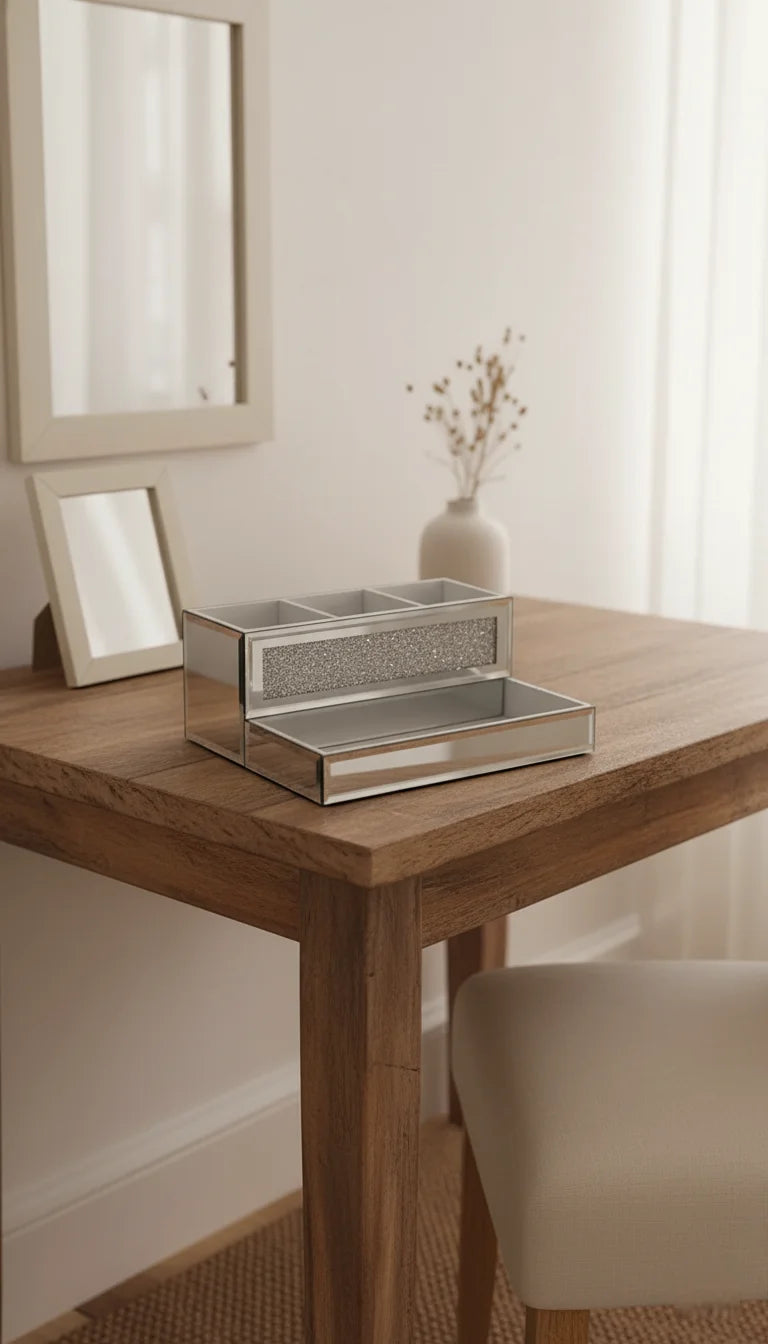 Crystal Glamour Makeup Brush Holder Organizer | Sparkle Decors